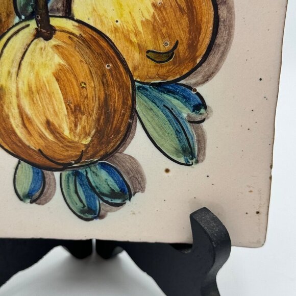 Vintage tile trivet Italian? Italy made? Think rubber feet - Picture 4 of 9